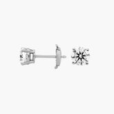 Ember Whisper Four Prong Round Brilliant Lab Grown Diamond Stud Earrings